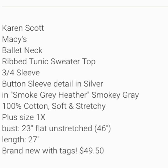 NWT Karen Scott Macy's 2 Piece Fall Bundle Plus 1X - Picture 7 of 10